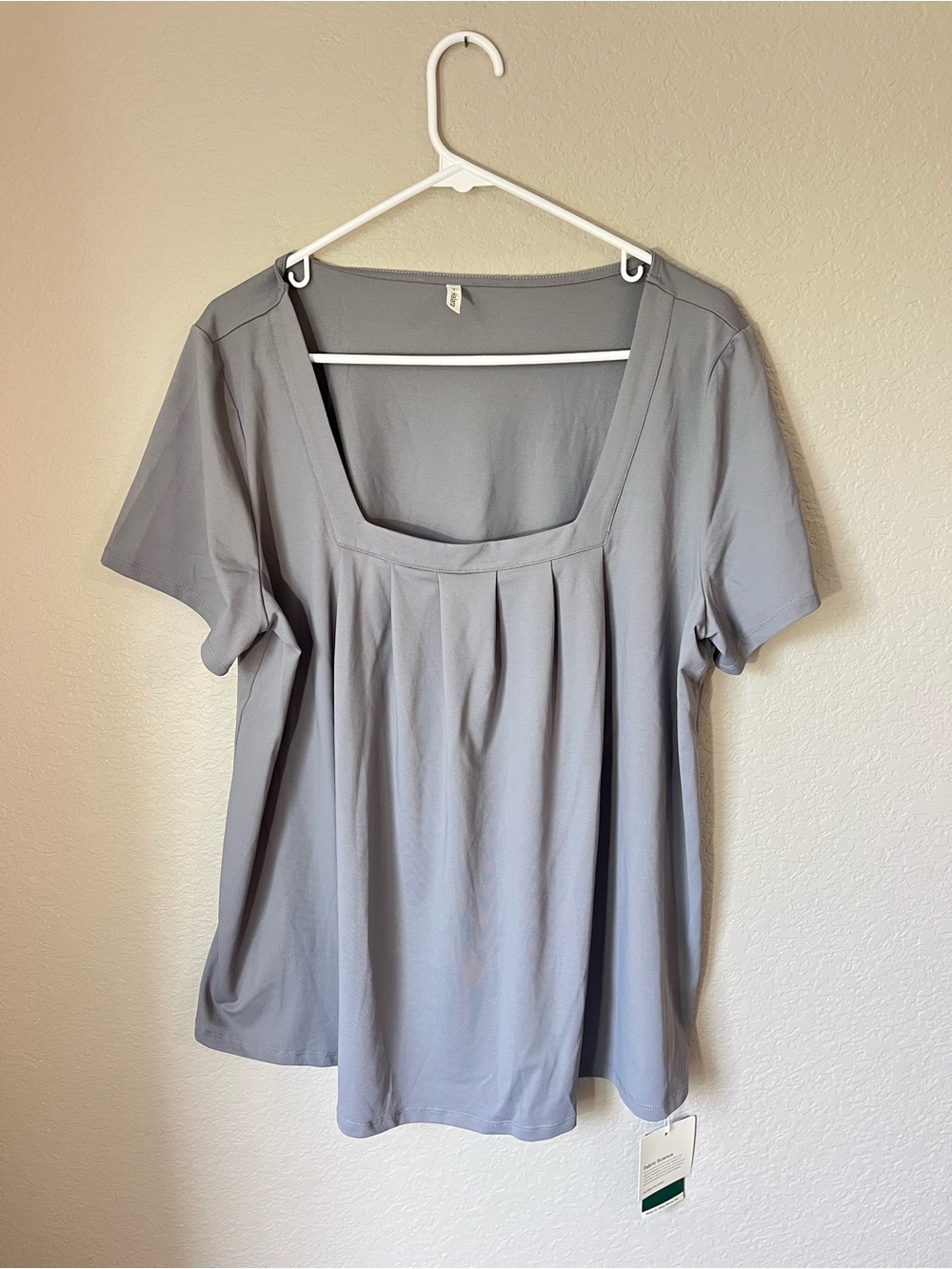 NWT Halara Square Neck Pleated Top XL Gray Stretch Flowy Business Casual Office